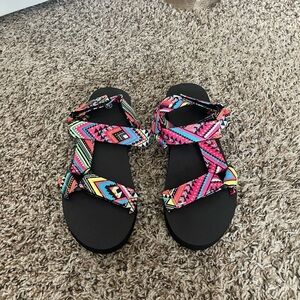 Vibrant Multicolor Strappy Sandals